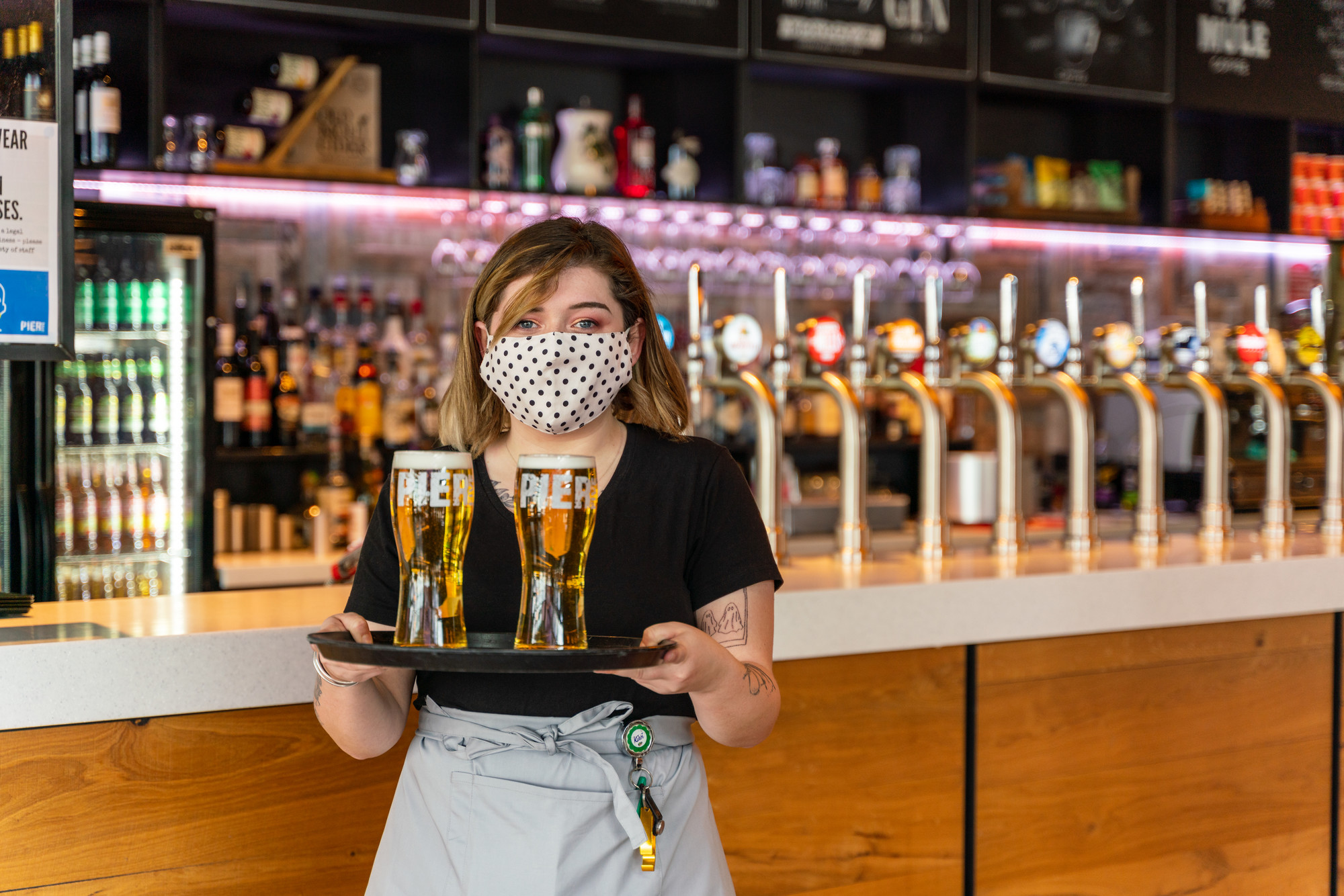 Serving customers at Pier Five, Chatham