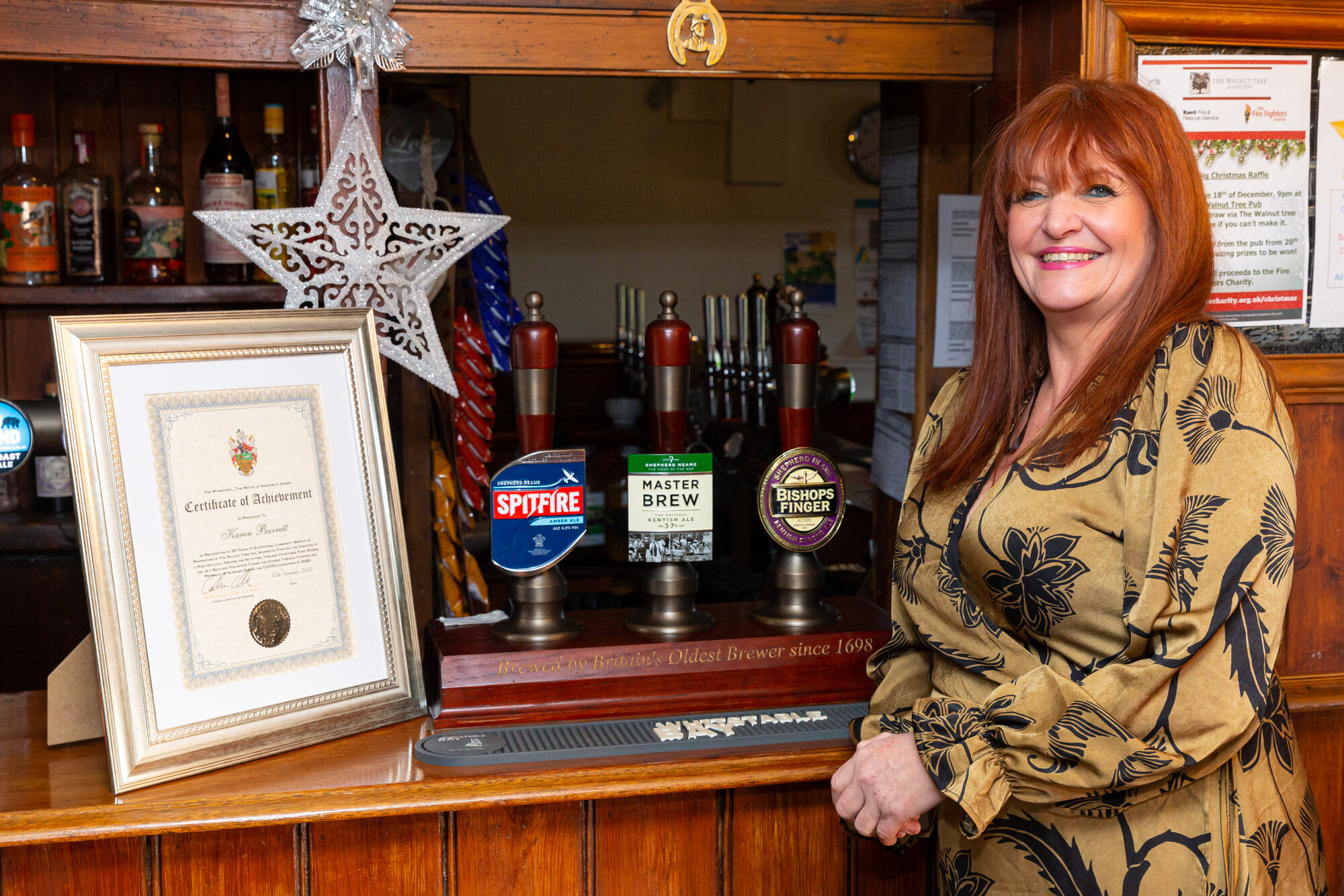 Karen Barrett licensee of the Walnut Tree, Aldington