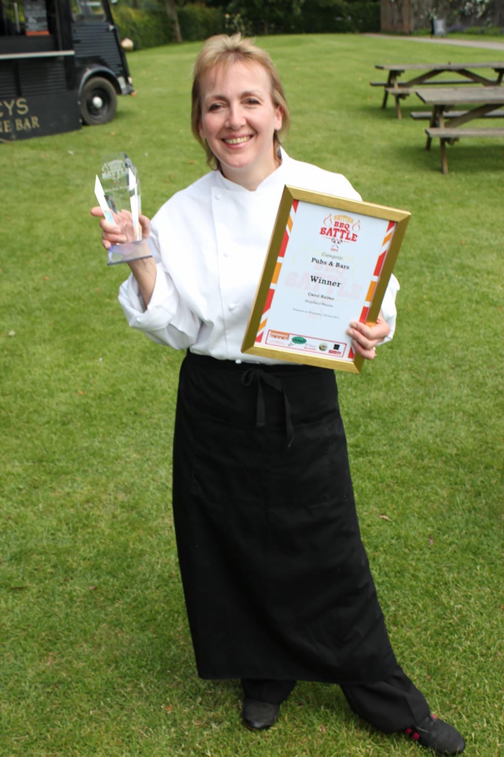 Carol Haime with her award