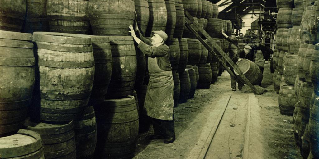 Shepherd Neame cask yard circa 1930