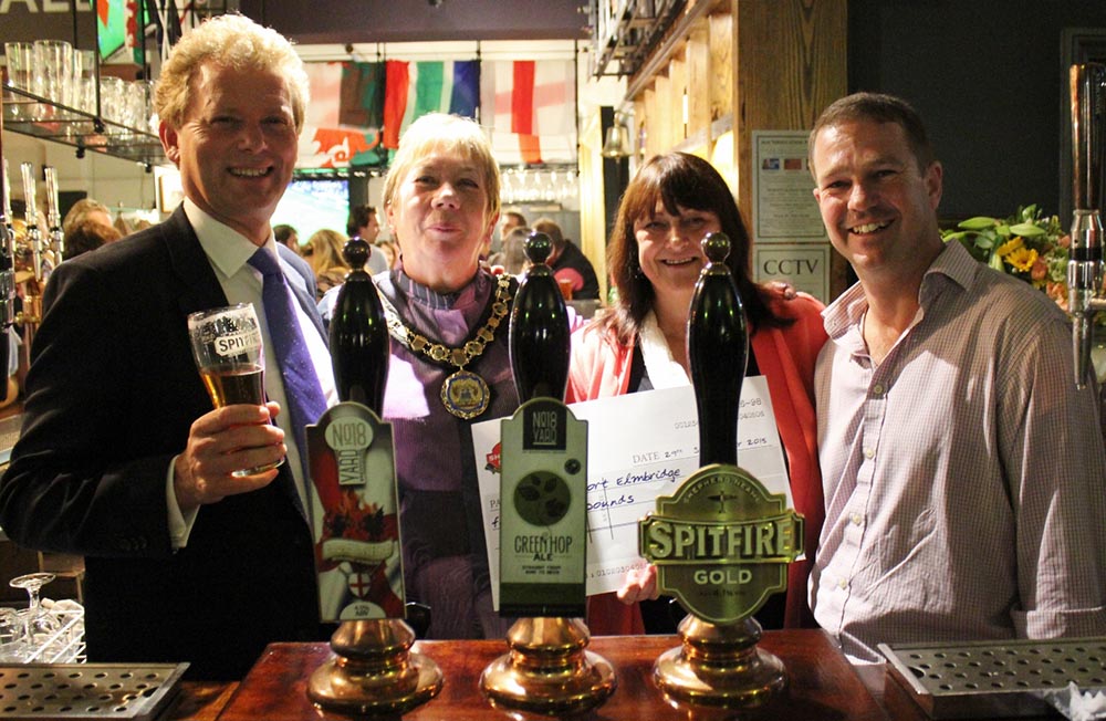 Jonathan Neame, Cllr Jan Fuller, Yvonne Clarke, Michael O'Reilly at the Poyntz Arms East Molesey