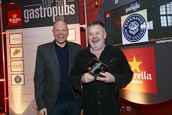 Tom Kerridge and Stephen Harris at the awards ceremony