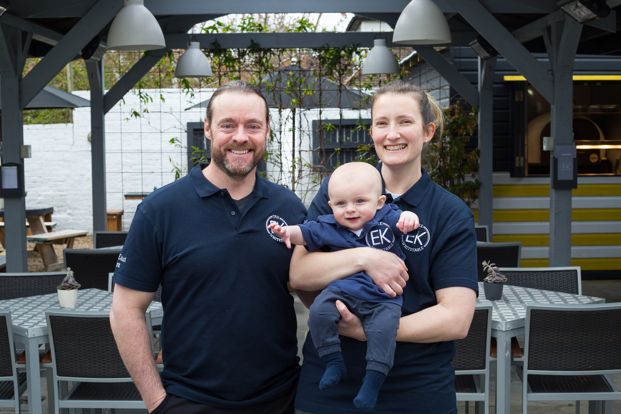 Andrew and Natalie with baby Oliver at the East Kent