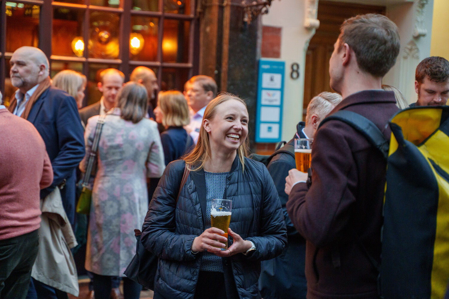 Customers enjoying the pub