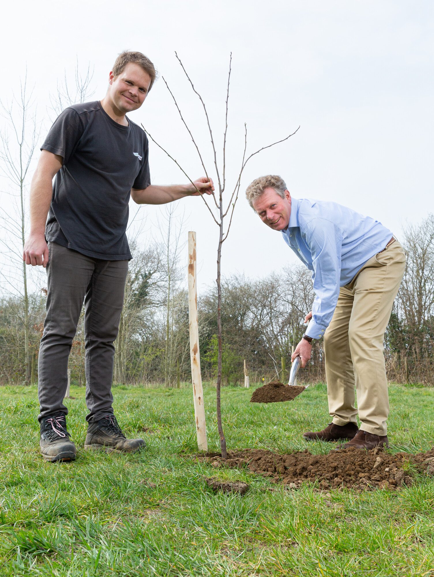 Shepherd Neame chief executive Jonathan Neame helps with the planting at the Pepper Box watched over by Chris Williams of Edible Culture