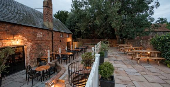 Dover Castle, Teynham, terrace beer garden