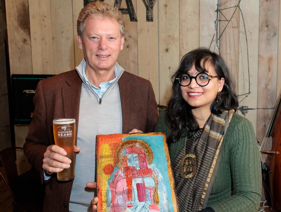 Shepherd Neame Chief Executive Jonathan Neame with Shringi Kumari