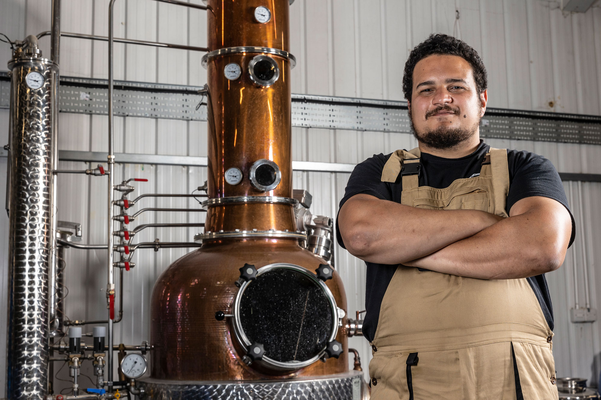 Man at Pleasant Land Distillery